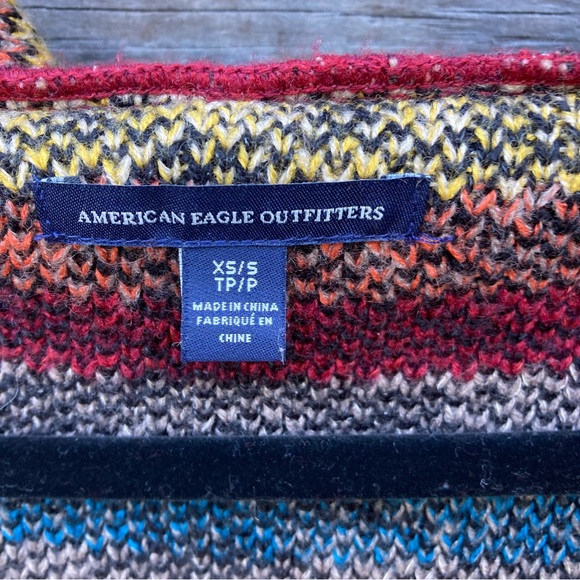🍩 American Eagle Outfitters Aztec Print Open Front Poncho - Picture 3 of 8
